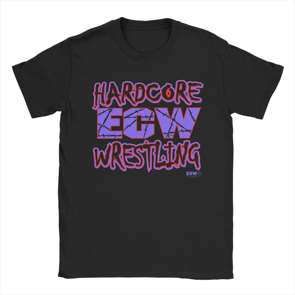 Ecw Hardcore Wrestling  Cotton T Shirt For Mens Summer  Y2K Retro T-Shirts Comfortable Fashion Tees Oversized Custom DIY Tops