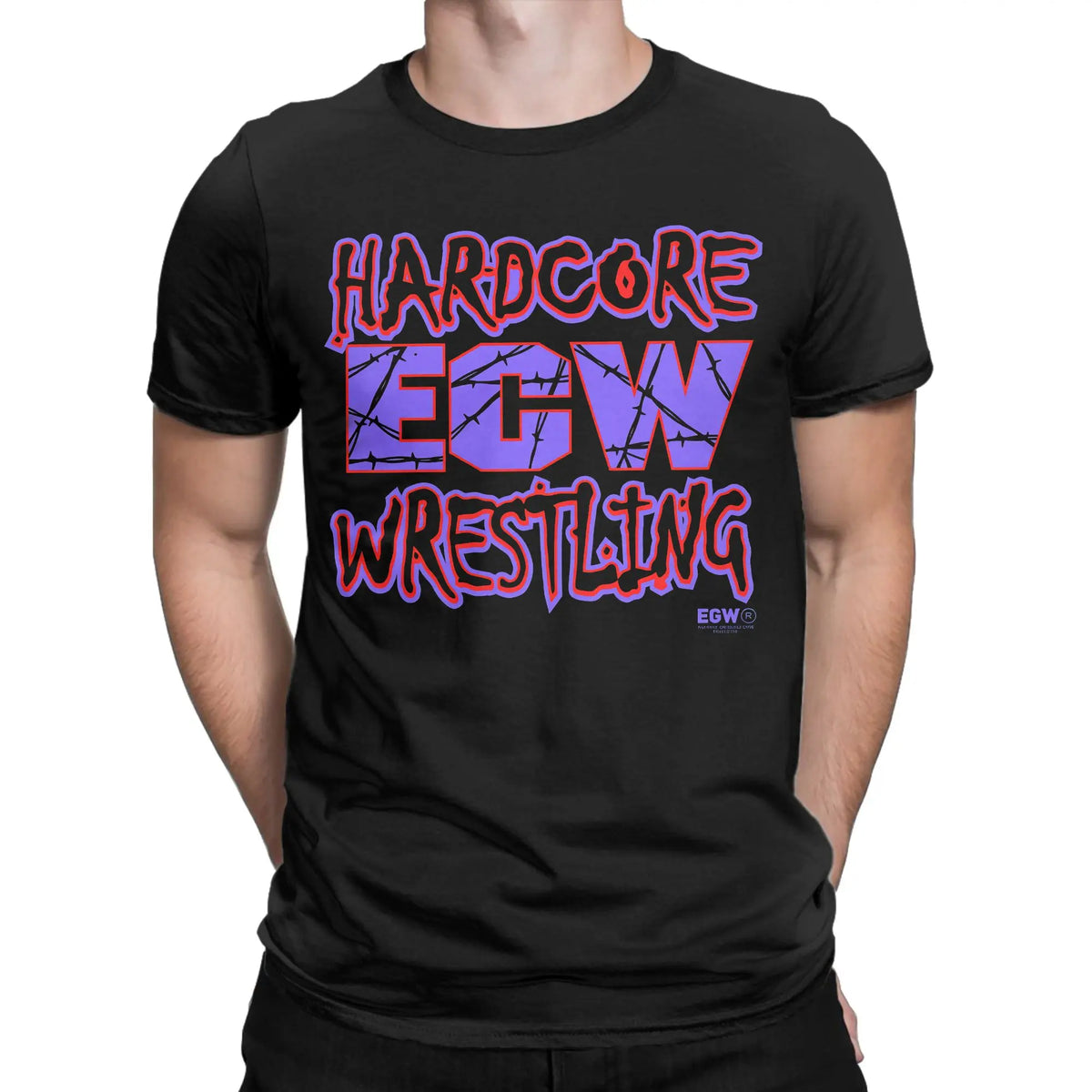 Ecw Hardcore Wrestling  Cotton T Shirt For Mens Summer  Y2K Retro T-Shirts Comfortable Fashion Tees Oversized Custom DIY Tops