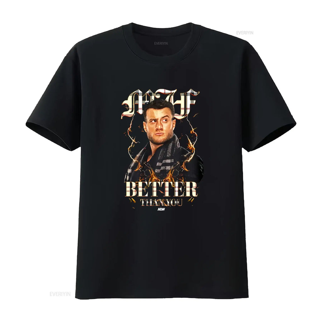 MJF Simply Better Than You AEW Official Print T Shirt for Men Stylish and Bold Design vintage Washed Soft designer clothes