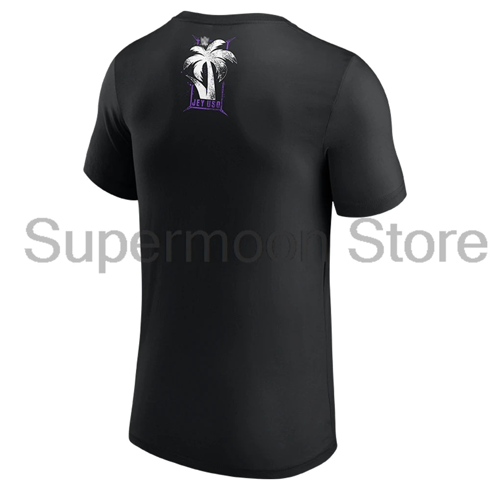 Jey Uso Warning Shot T-shirt Crewneck Short Sleeve Polyester Tee Women Men Streetwear Tops
