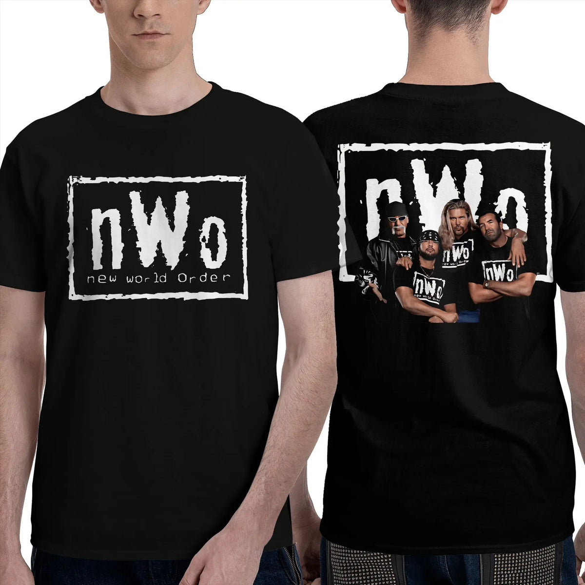 Novelty NWO Heels  T-Shirt Men Women Crewneck Cotton T Shirts Short Sleeve Tees Double-sided Printed Clothing