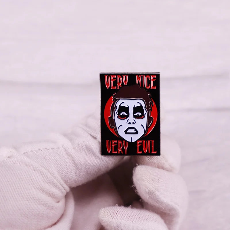 Very Nice Very Evil Wrestler Danhausen Enamel Pin Badge Brooch It's Not Just Evil It's Very Evil