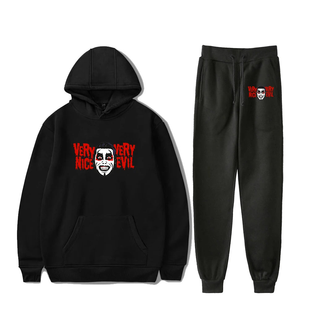 Danhausen Very Nice Very Evil Hoodies Jogger Pants Two Piece Set Sweatshirts+Sweatpants Women Men Outfit Sets