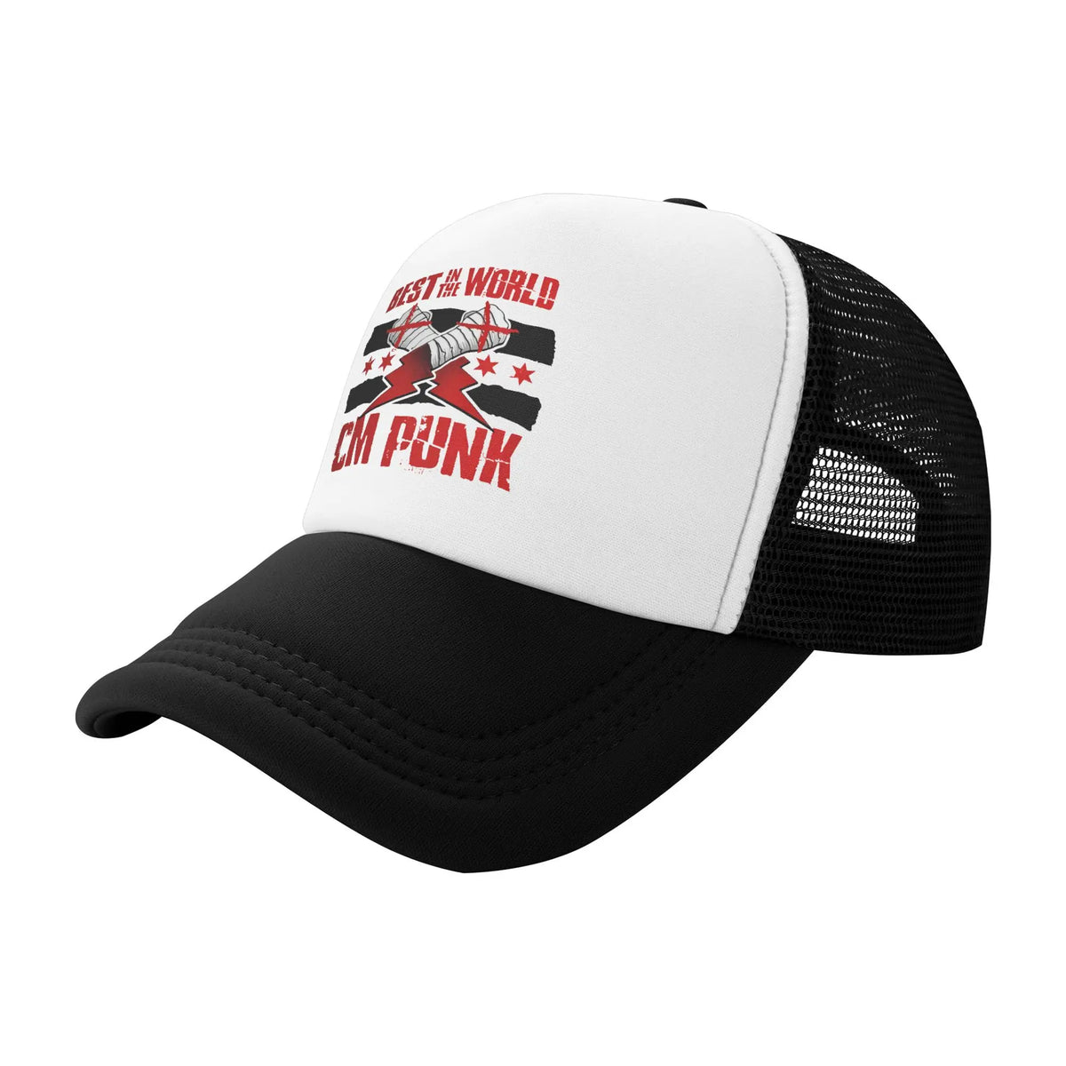 CM Punk Wrestling Trucker Caps Adult  Hat Sun Hat Sun Hats Breathable Snapback Caps Mesh Baseball Caps Summer