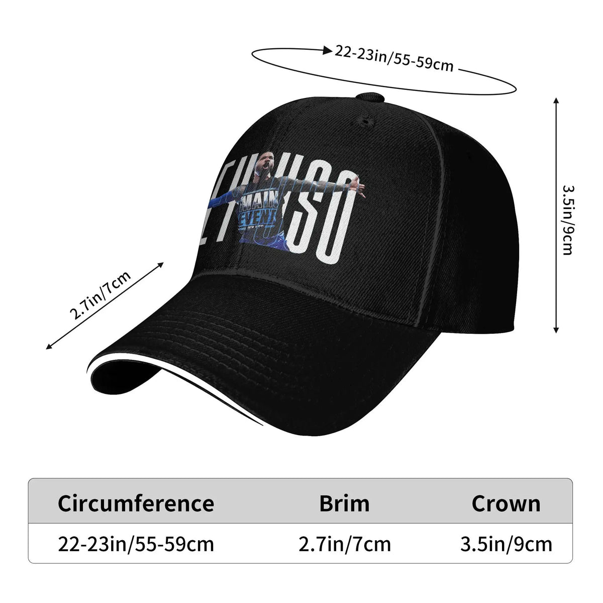 Men Women Jey Uso Yeet Wrestling Logo Hat Cool Baseball Cap  Sun Hat Daily Headewear Gift