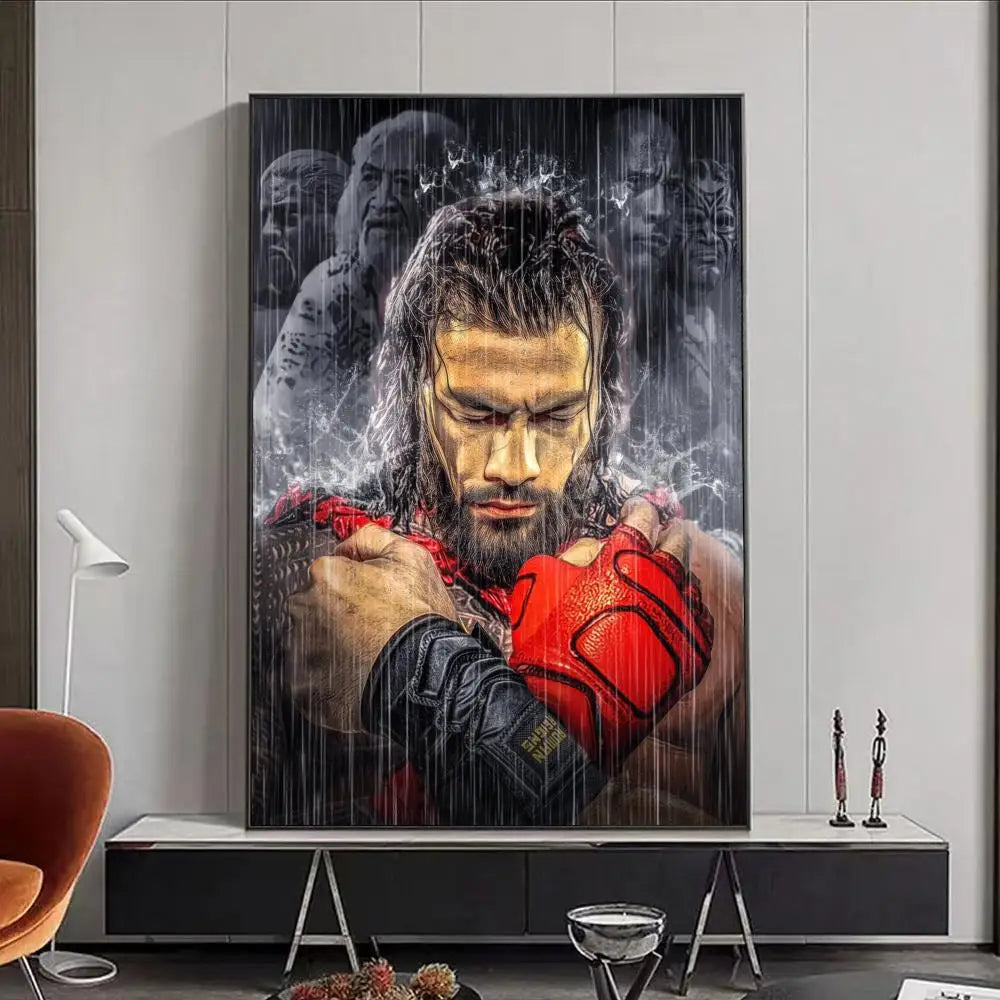 R-Roman R-Reigns Professional Wrestling Poster HD Print Personalized Canvas Wall Mural Art Photos for Living Room Home Decor