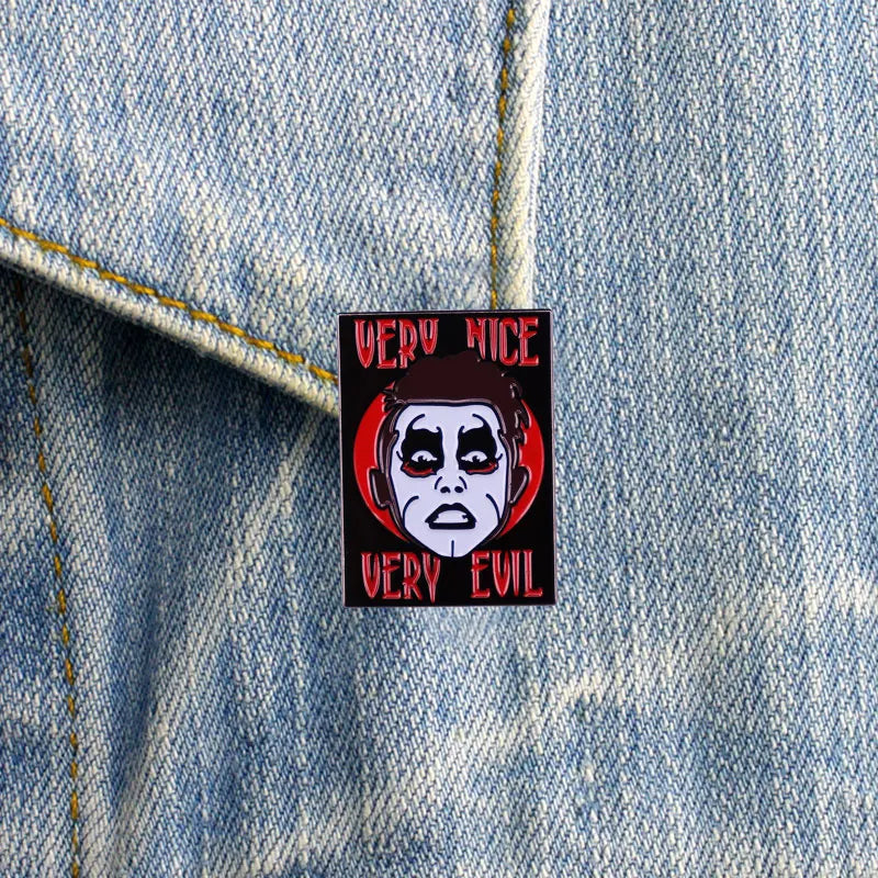 Very Nice Very Evil Wrestler Danhausen Enamel Pin Badge Brooch It's Not Just Evil It's Very Evil