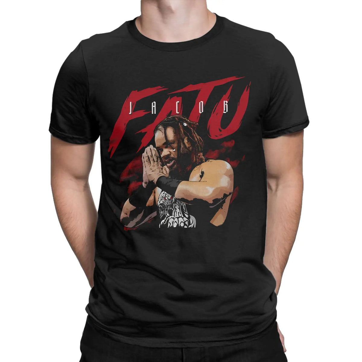 Men Women Jacob Fatu Name Grunge T Shirt  100% Cotton Tops Cool Short Sleeve Round Collar Tee Shirt Gift Idea T-Shirt