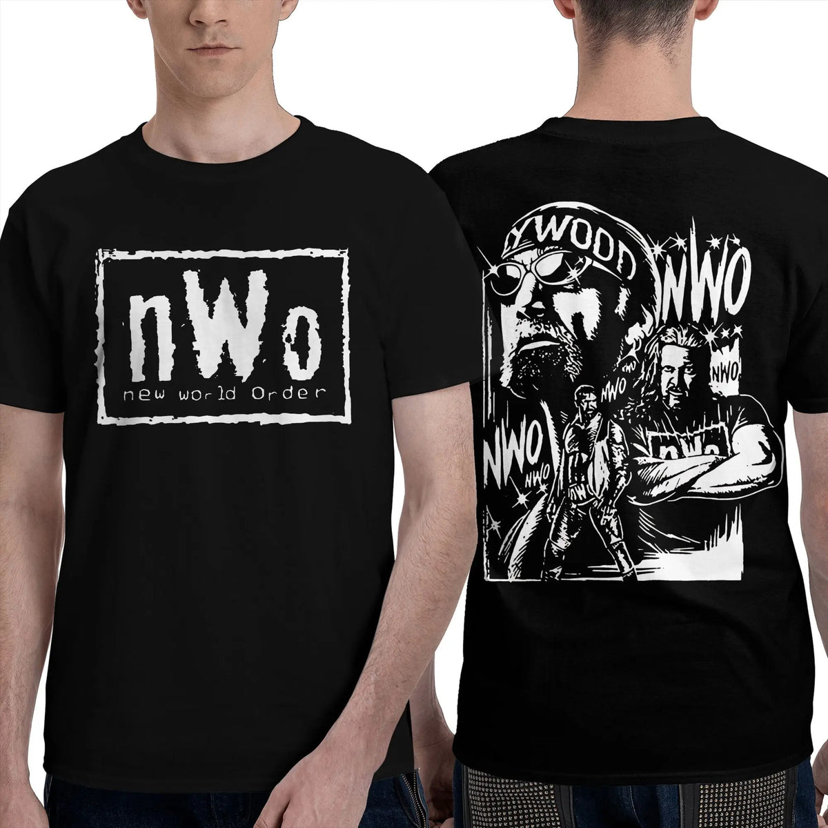 Novelty NWO Heels  T-Shirt Men Women Crewneck Cotton T Shirts Short Sleeve Tees Double-sided Printed Clothing