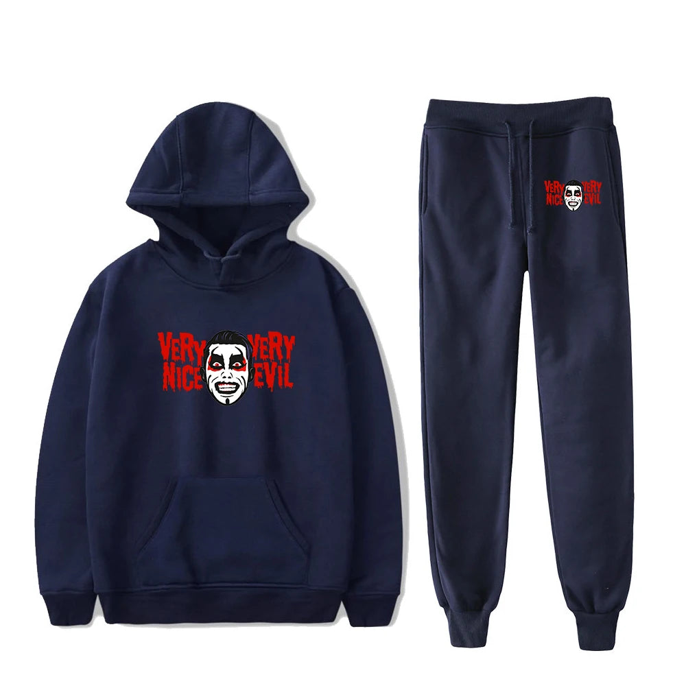 Danhausen Very Nice Very Evil Hoodies Jogger Pants Two Piece Set Sweatshirts+Sweatpants Women Men Outfit Sets