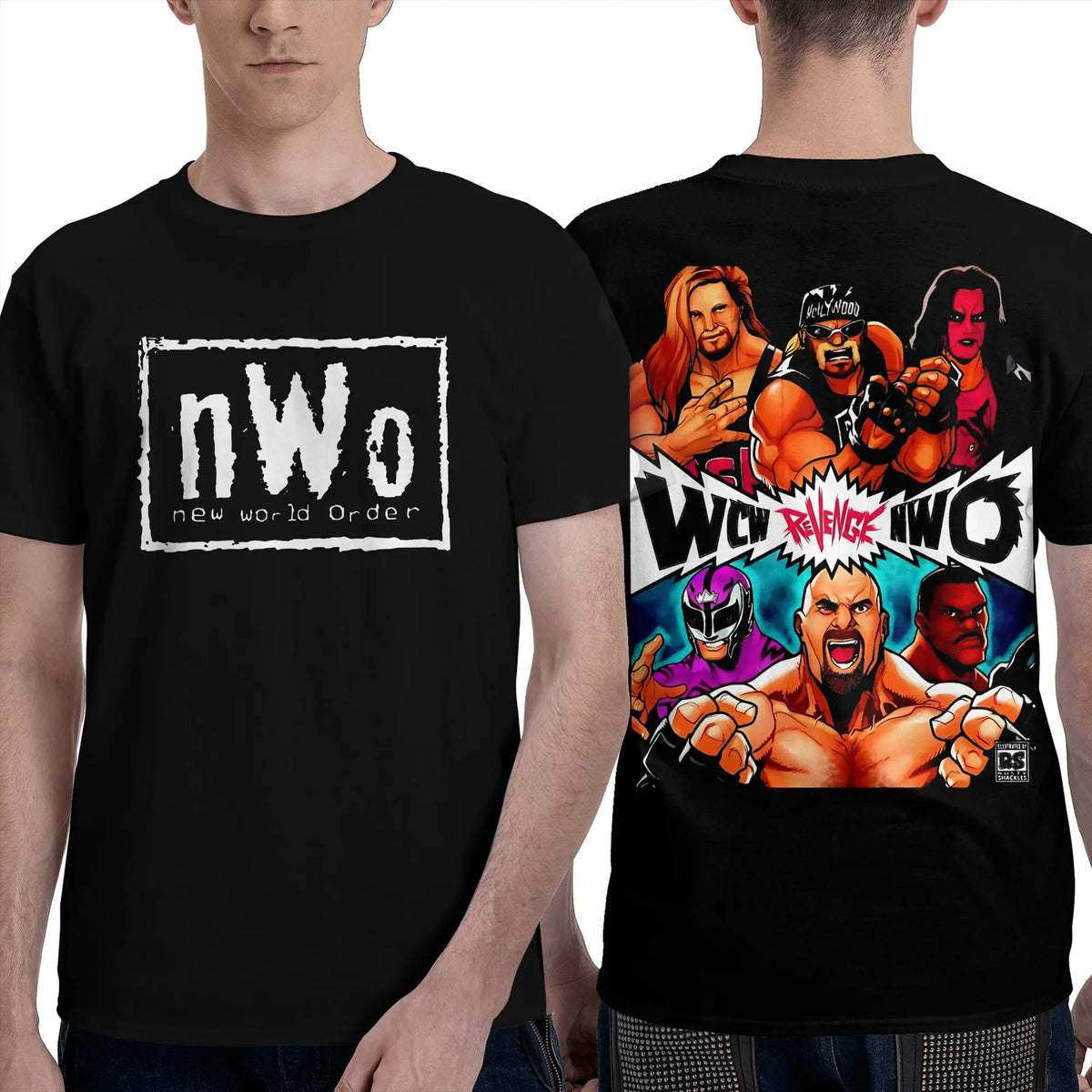 Novelty NWO Heels  T-Shirt Men Women Crewneck Cotton T Shirts Short Sleeve Tees Double-sided Printed Clothing