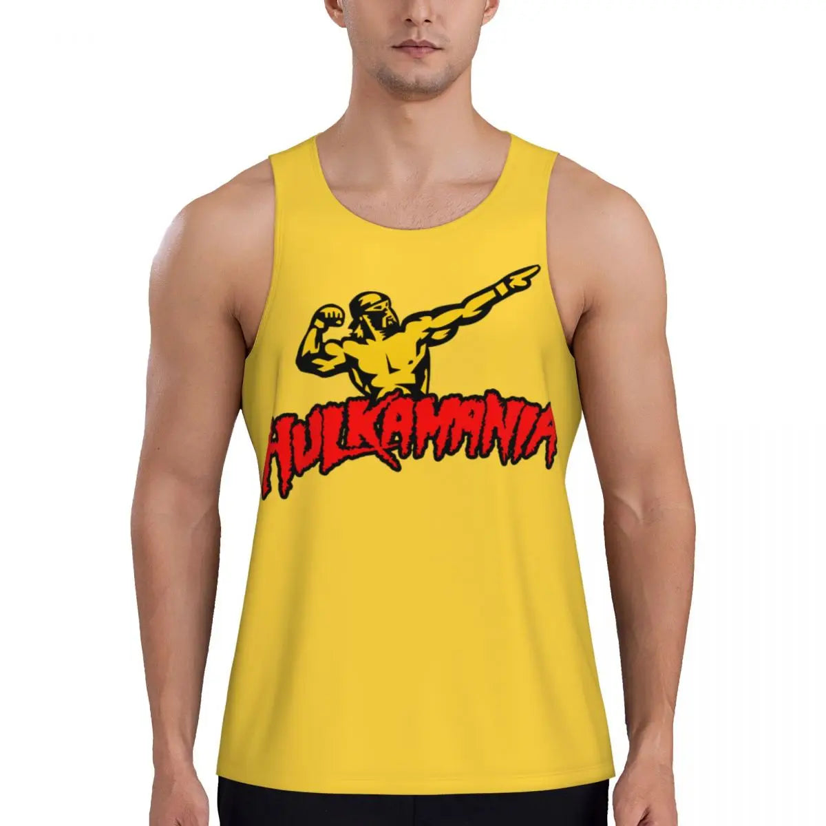 Print Hulkamania Hulk Hogan Face Workout Tank Top Sleeveless Shirt Bodybuilding Fitness Gym Summer Vest