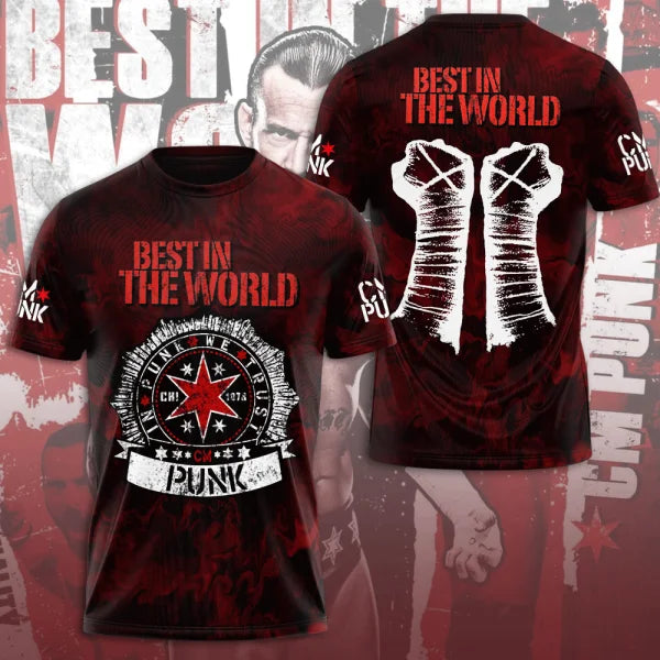 2026 Men's CM PUNK Fan T-Shirts 3D Print Men Women O-Neck Tee Summer Short Sleeve Top Oversized Gym Clothing Tough Guy Sportwear