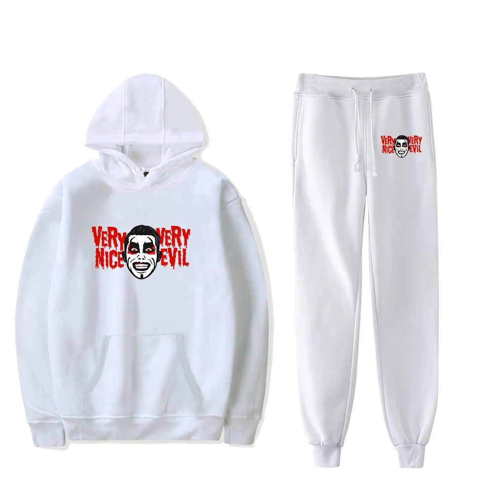 Danhausen Very Nice Very Evil Hoodies Jogger Pants Two Piece Set Sweatshirts+Sweatpants Women Men Outfit Sets