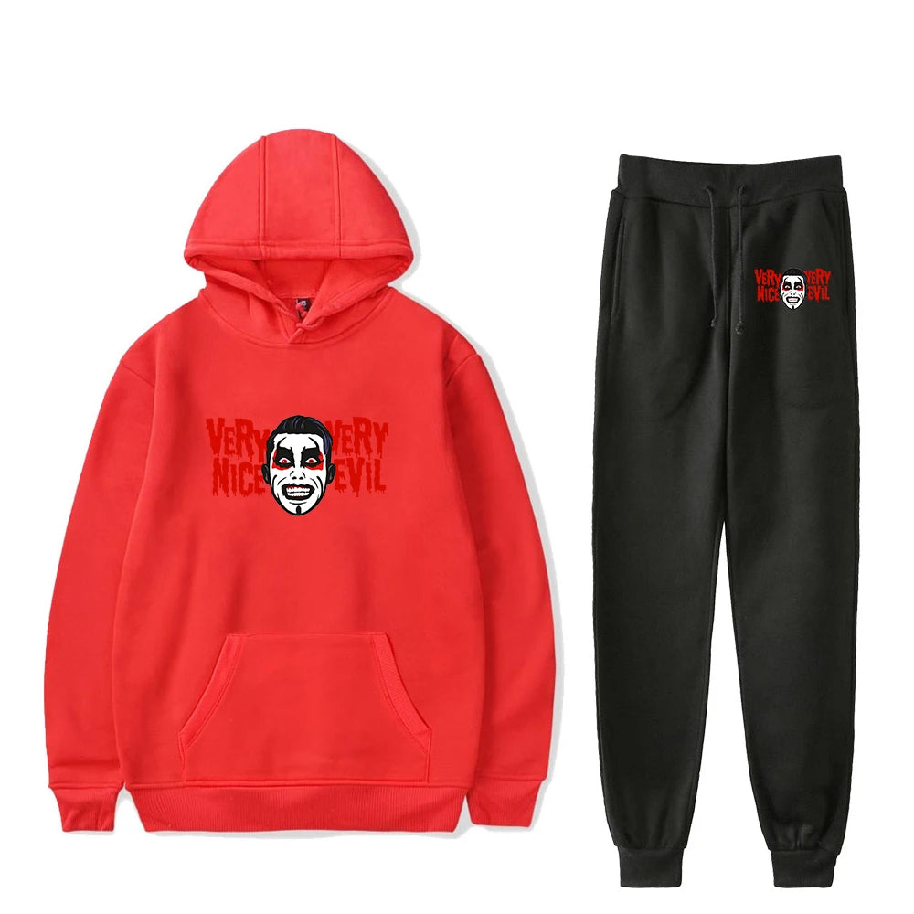 Danhausen Very Nice Very Evil Hoodies Jogger Pants Two Piece Set Sweatshirts+Sweatpants Women Men Outfit Sets