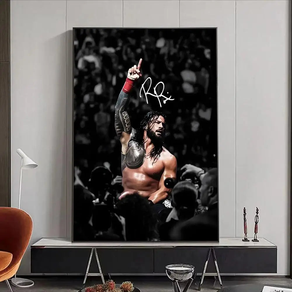 R-Roman R-Reigns Professional Wrestling Poster HD Print Personalized Canvas Wall Mural Art Photos for Living Room Home Decor