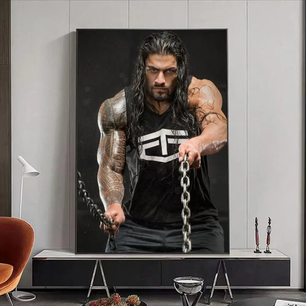R-Roman R-Reigns Professional Wrestling Poster HD Print Personalized Canvas Wall Mural Art Photos for Living Room Home Decor
