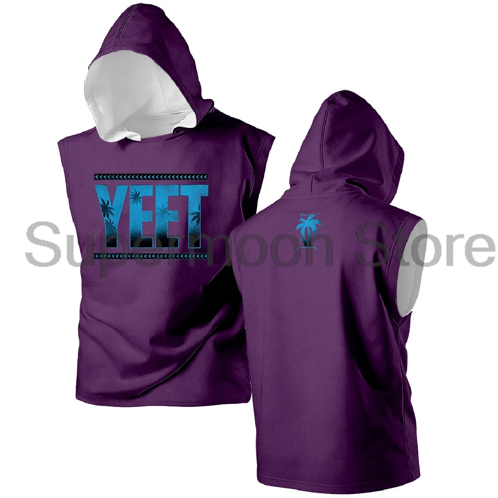 Jey Uso Yeet Sleeveless Hoodie Women Men Outdoor Hooded Tank Tops Unisex Sport Gym Vest