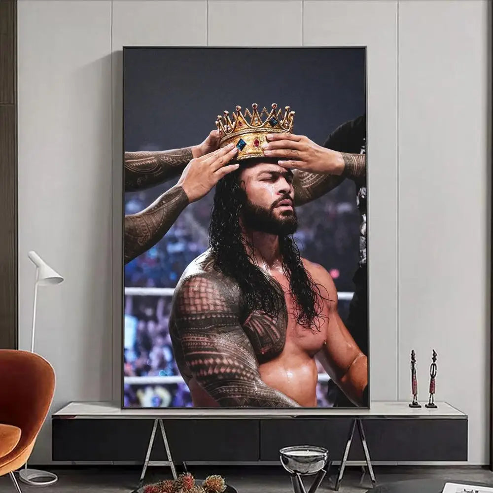 R-Roman R-Reigns Professional Wrestling Poster HD Print Personalized Canvas Wall Mural Art Photos for Living Room Home Decor