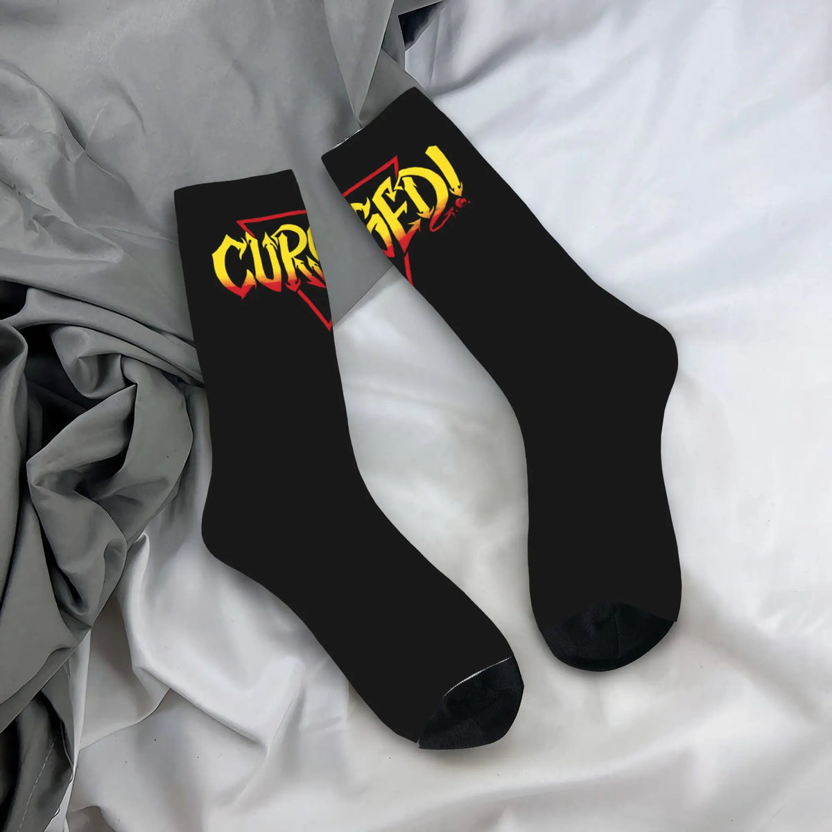 Danhausen Cursed Funny Wrestling Socks Men Women Polyester Casual  Socks Novelty Spring Summer Winter Middle Tube Socks Gifts