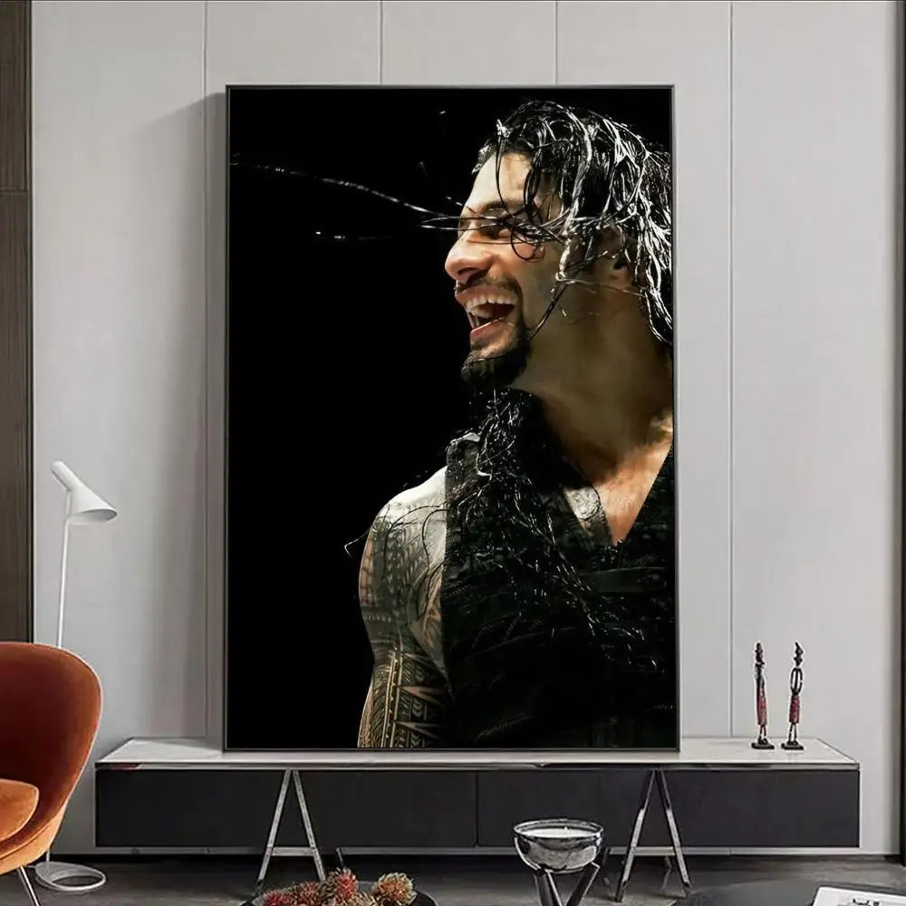 R-Roman R-Reigns Professional Wrestling Poster HD Print Personalized Canvas Wall Mural Art Photos for Living Room Home Decor