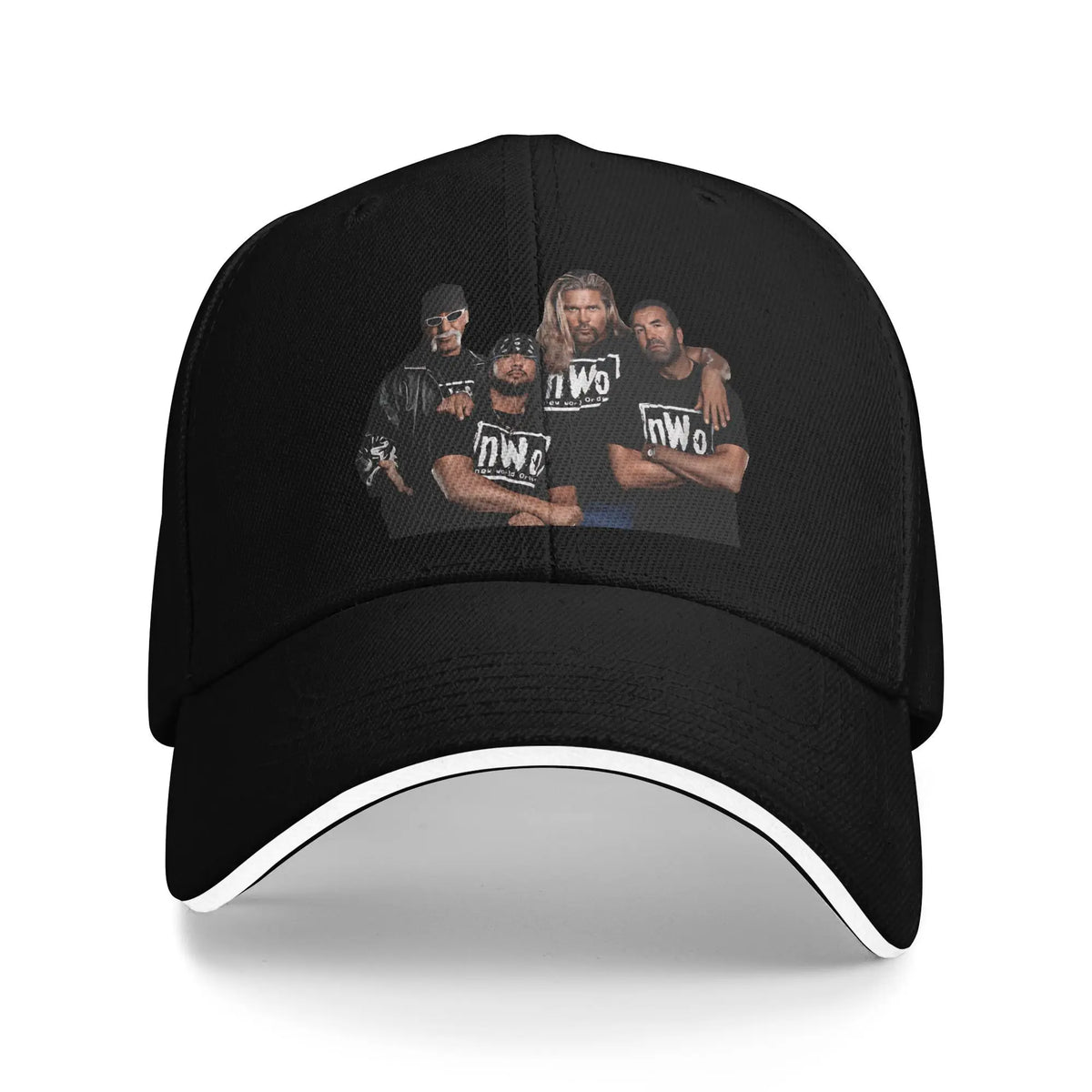 Unisex NWO Rebels Sandwich Hat  , Fitted Baseball Caps Polyester Sun Hats Breathable Racing Cap High Quality