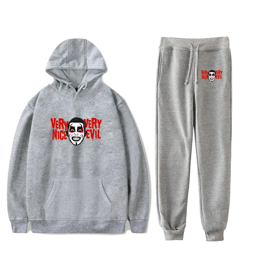 Danhausen Very Nice Very Evil Hoodies Jogger Pants Two Piece Set Sweatshirts+Sweatpants Women Men Outfit Sets