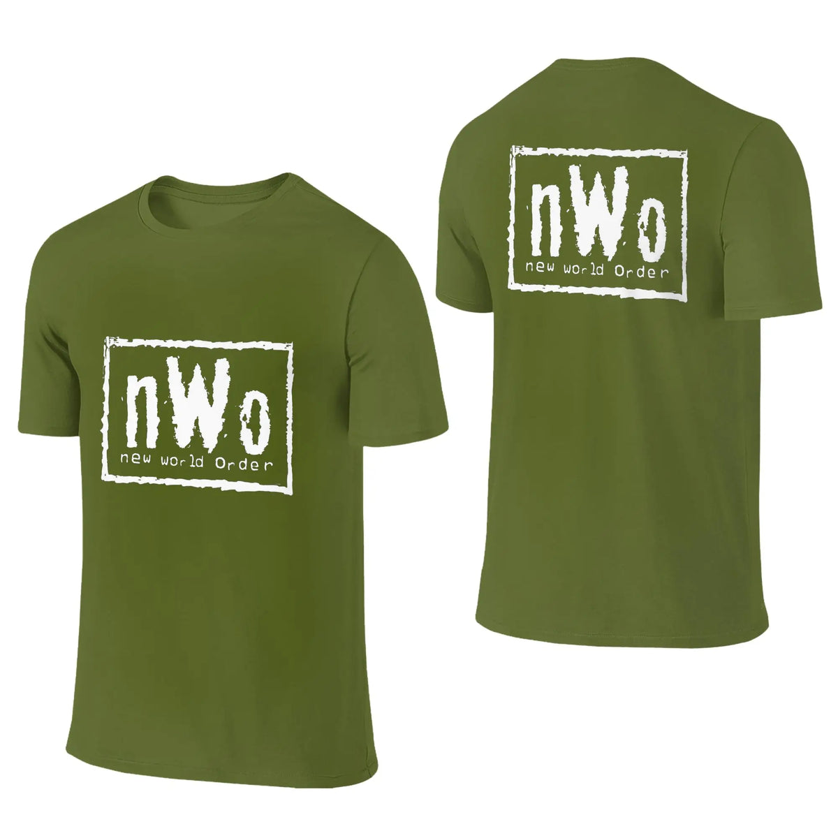 NWO New World Order Wrestling Men T-Shirt Double Sided Plus Size T Shirts Men's O-Neck Cotton Tees Short Summer Male