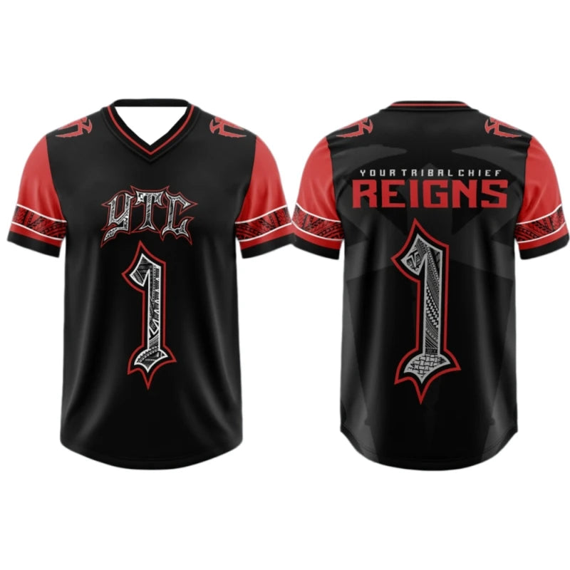 Roman Reigns _Your Tribal Chief_ Tribal Totem Style American Sports Jersey Breathable Casual Streetwear Short Family Kids Tees
