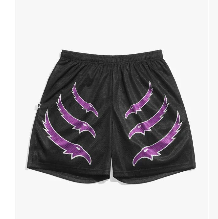 Men's Rey Mysterio Purple Eagle Retro Basketball Shorts Y2K Oversized Quick Drying Shorts Suitable for Daily and Training Wear