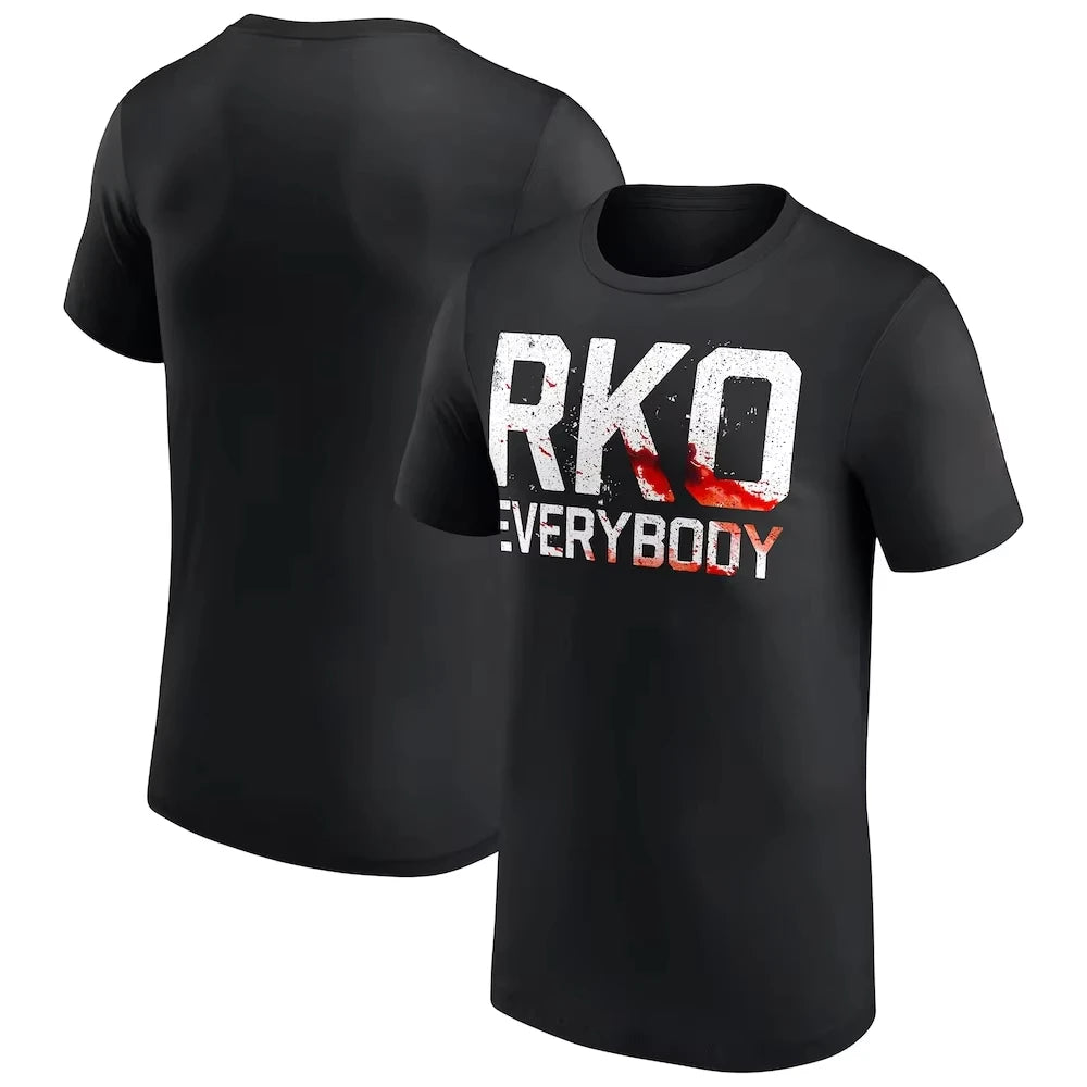 RKO Everybody Distressed Wrestling T Shirt Men Women Unisex Casual Cotton Short Sleeve Randy Orton Fans Graphic Tee Streetwear