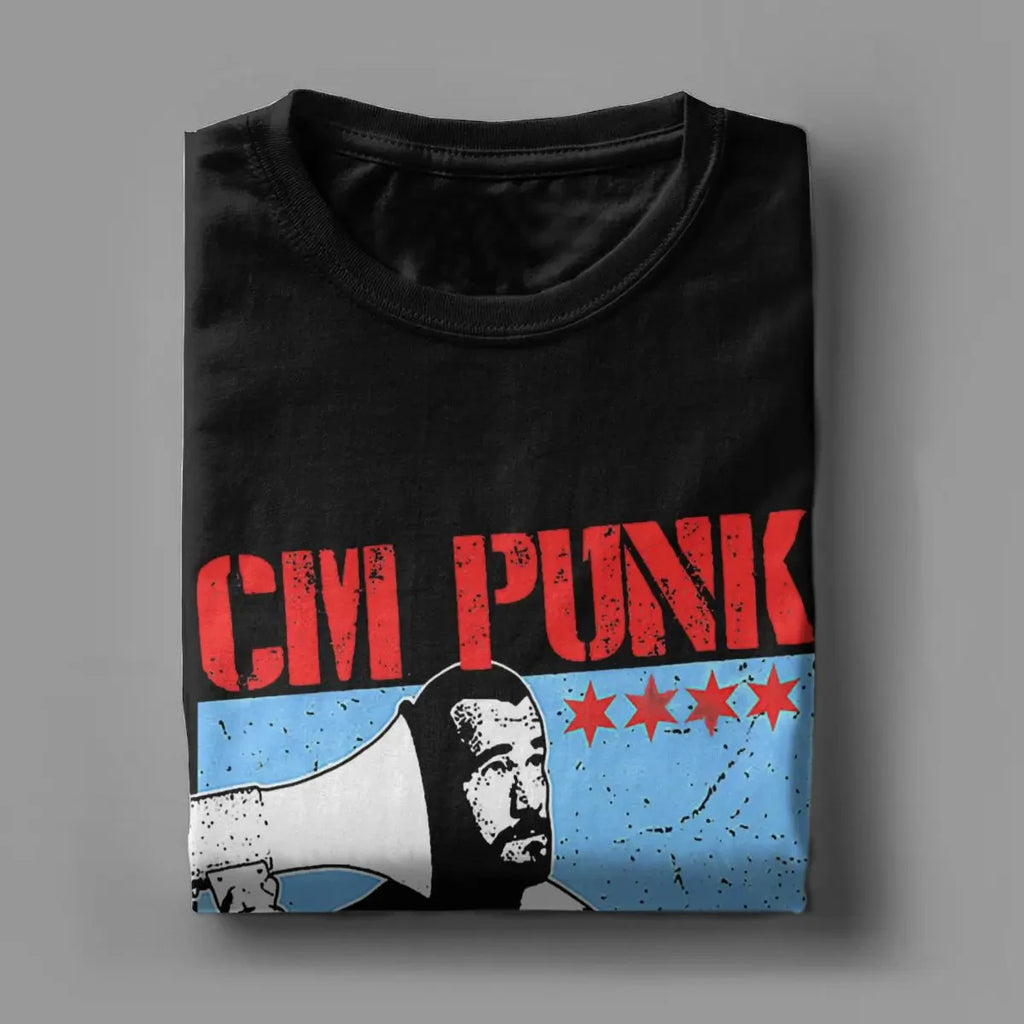 Men Cm Punk Aew Best In The World T Shirts Pure Cotton Clothing Fashion Humor Short Sleeve O Neck Tee Shirt Plus Size T-Shirts