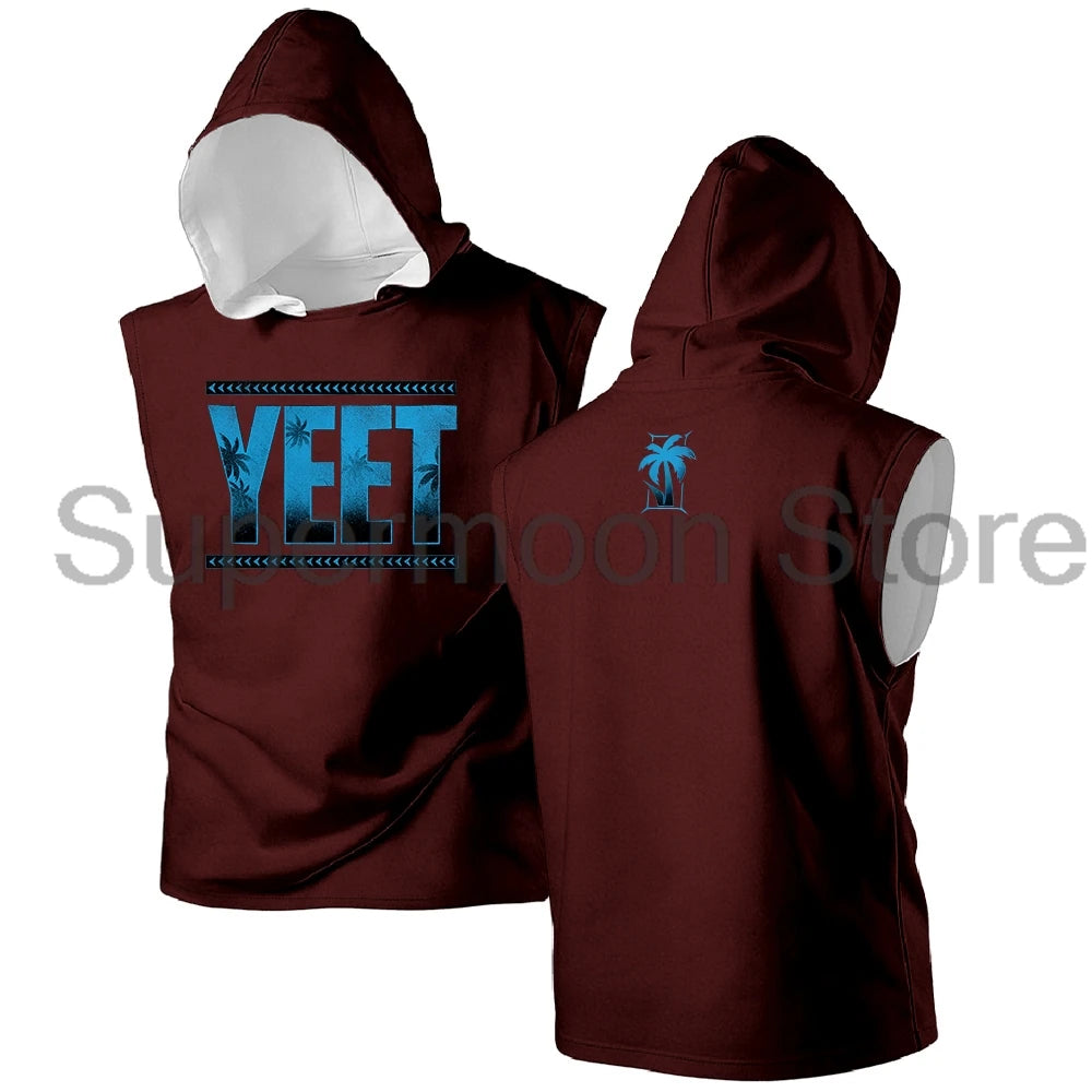 Jey Uso Yeet Sleeveless Hoodie Women Men Outdoor Hooded Tank Tops Unisex Sport Gym Vest