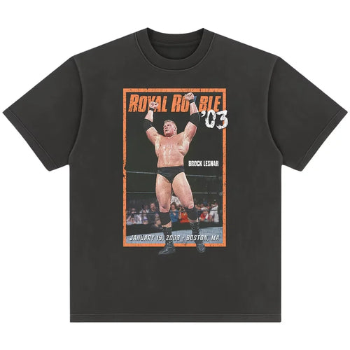 Brock Lesnar HERE COMES THE PAIN Printed T-shirt Men and Women Summer Cotton Y2K Clothing Comfortable Fashion Short Sleeve Tops