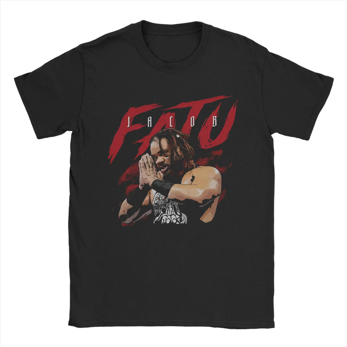 Men Women Jacob Fatu Name Grunge T Shirt  100% Cotton Tops Cool Short Sleeve Round Collar Tee Shirt Gift Idea T-Shirt