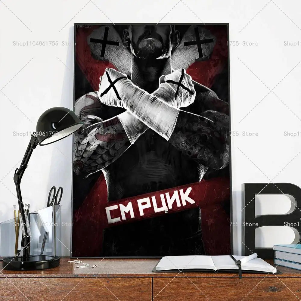 Wrestler CM Punk Poster Self-adhesive Art Waterproof Paper Sticker Coffee House Bar Room Wall Decor