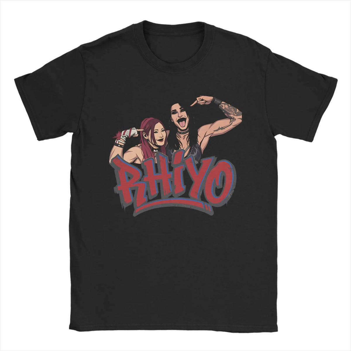 2026 New Rhea Ripley & Iyo Sky wrestling Graphic Tshirt unisex Short Sleeve Loose Cotton shirt Y2k fashion Summer Men streetwear