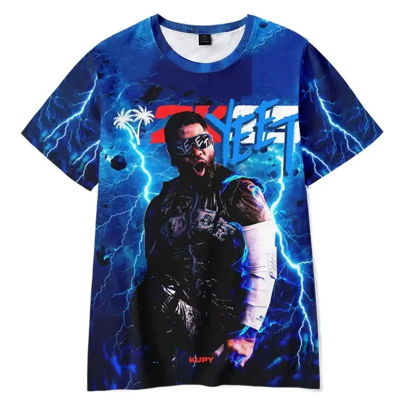 Jey Uso Yeet 3D Print T Shirt Men Women Fashion Short Sleeve Tops Tees Sports Wrestling Y2k Clothing 2026