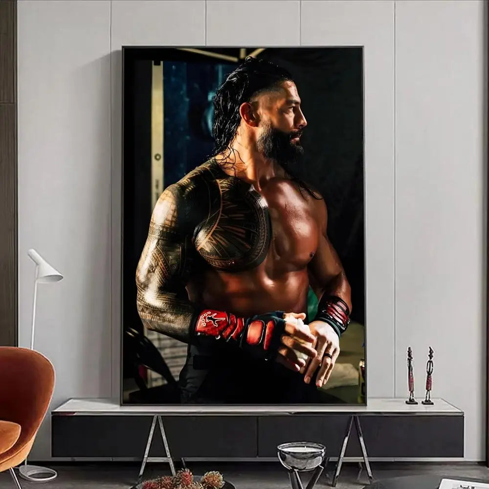 R-Roman R-Reigns Professional Wrestling Poster HD Print Personalized Canvas Wall Mural Art Photos for Living Room Home Decor
