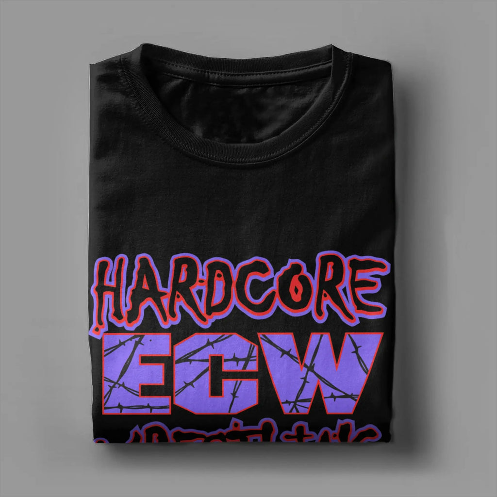 Ecw Hardcore Wrestling  Cotton T Shirt For Mens Summer  Y2K Retro T-Shirts Comfortable Fashion Tees Oversized Custom DIY Tops