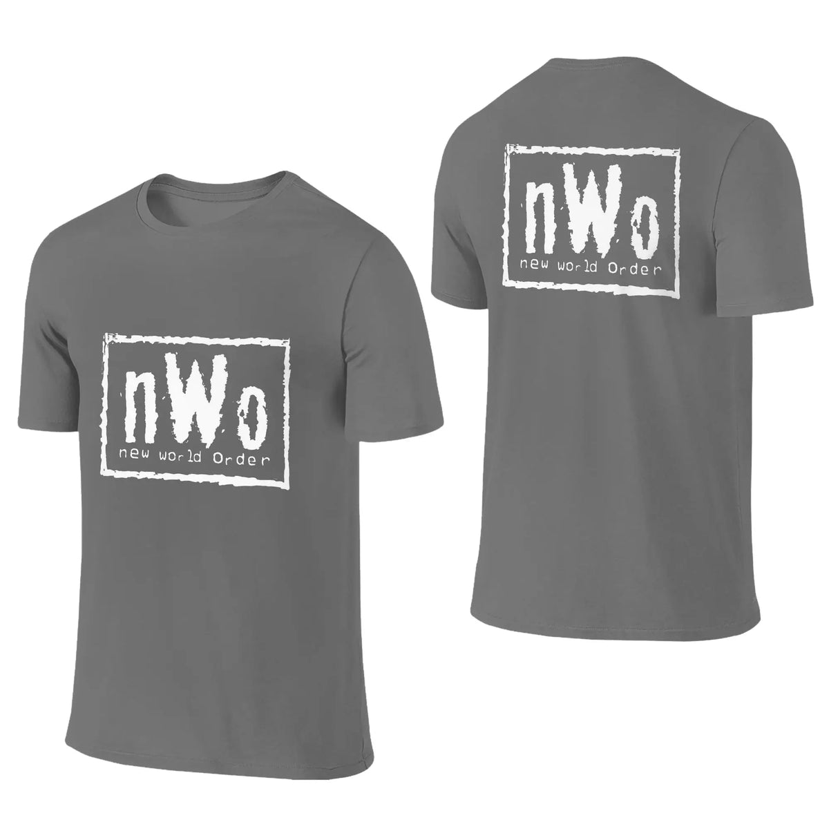 NWO New World Order Wrestling Men T-Shirt Double Sided Plus Size T Shirts Men's O-Neck Cotton Tees Short Summer Male