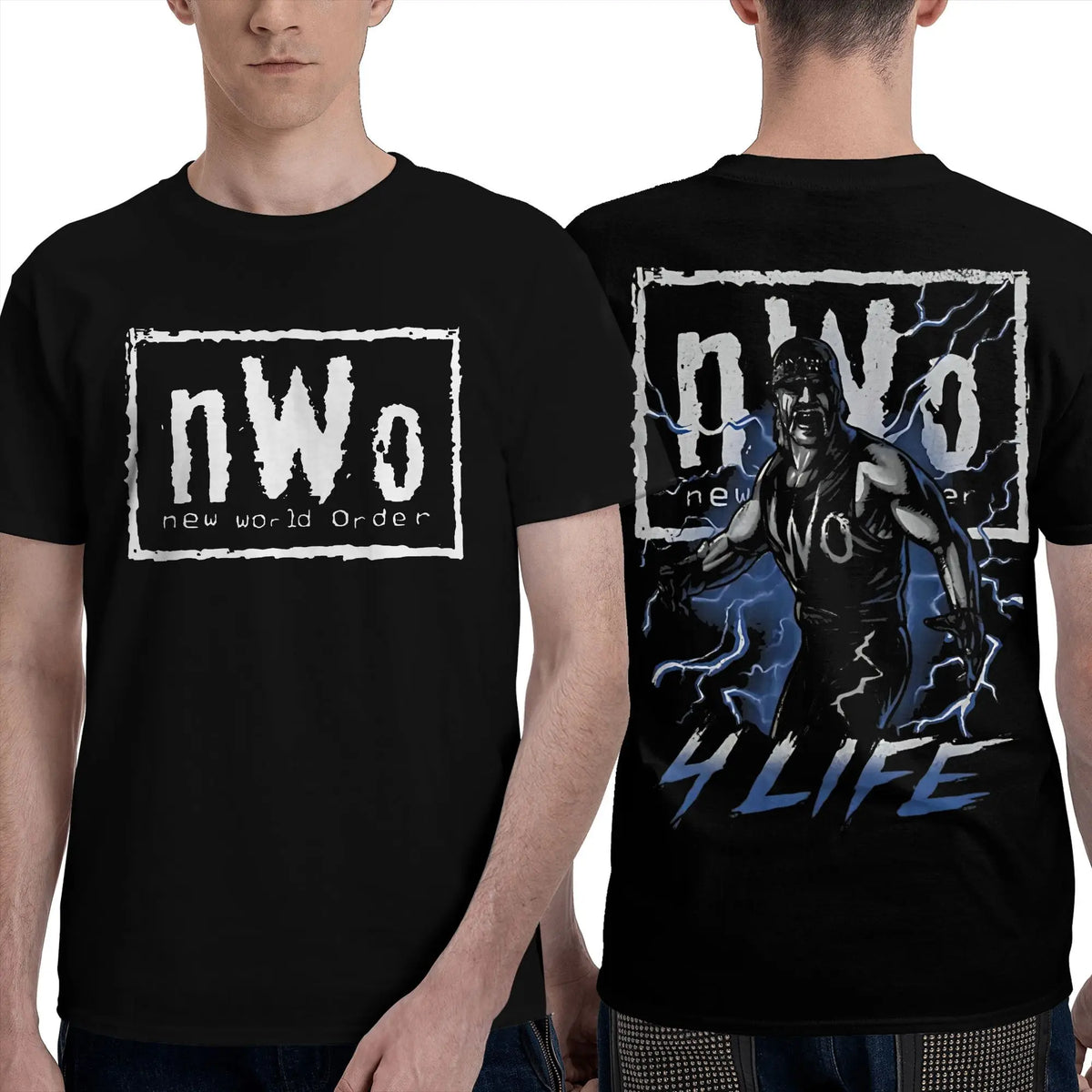 Novelty NWO Heels  T-Shirt Men Women Crewneck Cotton T Shirts Short Sleeve Tees Double-sided Printed Clothing