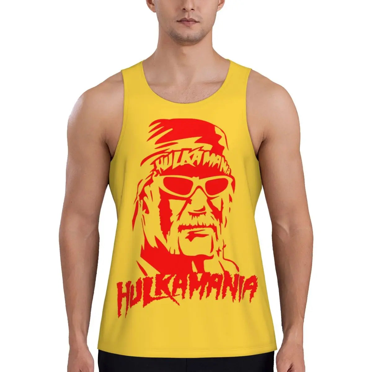 Print Hulkamania Hulk Hogan Face Workout Tank Top Sleeveless Shirt Bodybuilding Fitness Gym Summer Vest