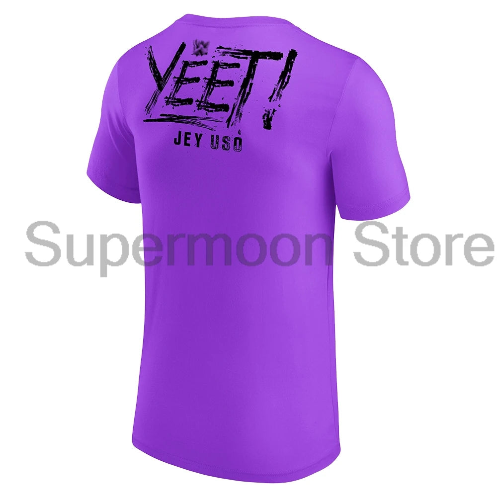 Jey Uso Warning Shot T-shirt Crewneck Short Sleeve Polyester Tee Women Men Streetwear Tops