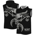 Men's Brock Lesnar All Over Skull Hooded Tank 3D Printed Quick Drying Breathable Gym Tank Top Sports Casual Sleeveless Hoodie