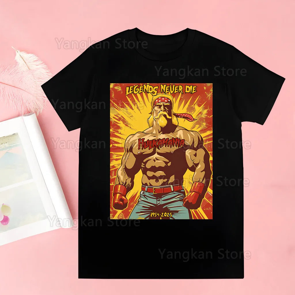 Hulk Hogan HULKAMANIA T Shirt Casual Funny Tshirts Kawaii Tees Top Hipster Harajuku Short Sleeves Shirts Clothes