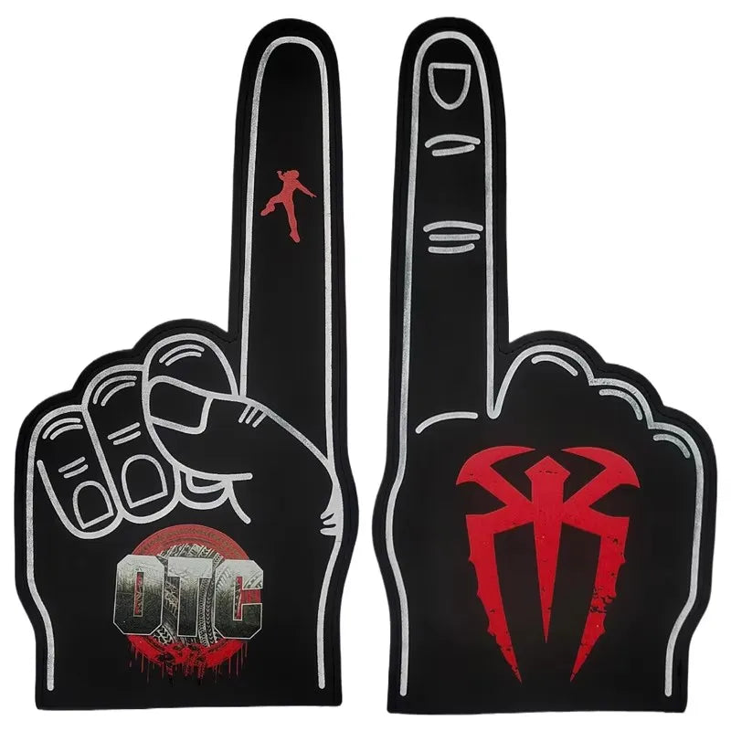 Roman Reigns OTC Logo Foam Gloves Black Palm Cheering Sports Bar Wrestling Fan Gear Tribal Chief Accessories