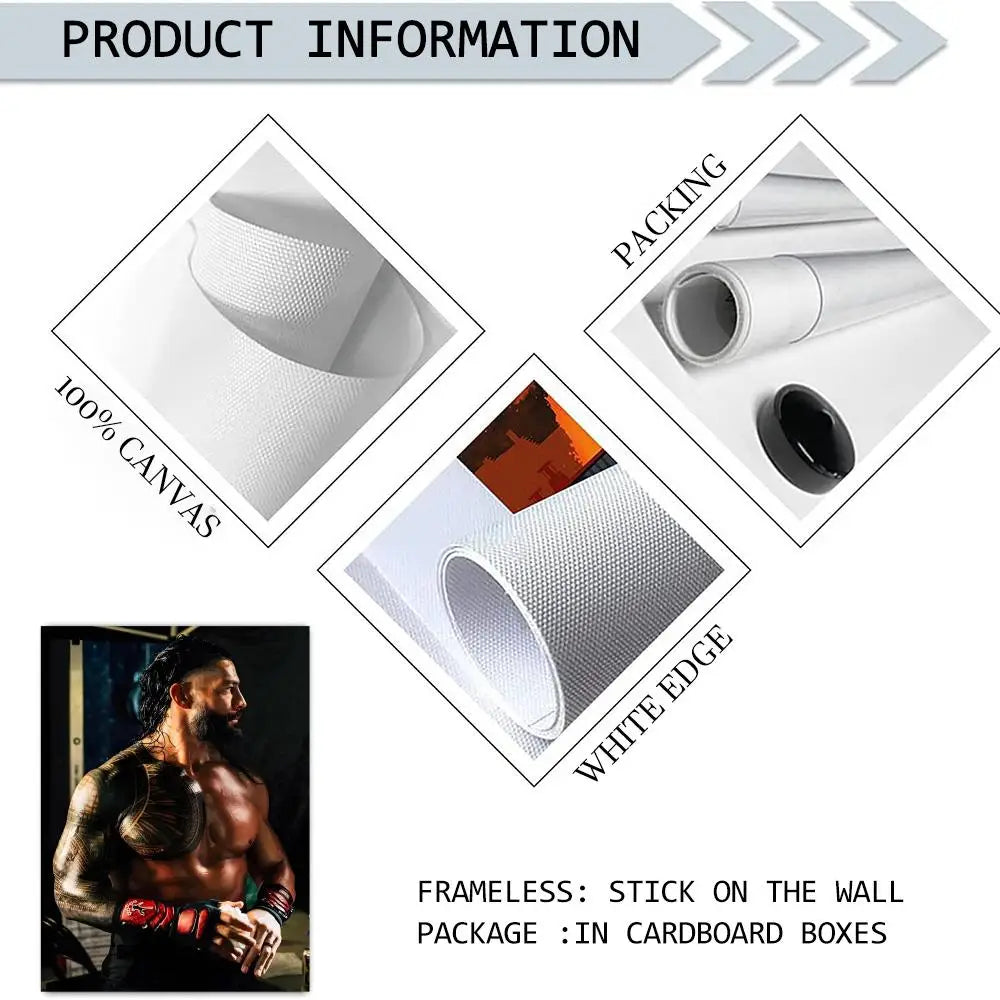 R-Roman R-Reigns Professional Wrestling Poster HD Print Personalized Canvas Wall Mural Art Photos for Living Room Home Decor