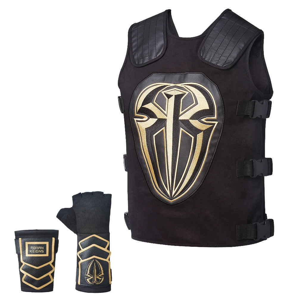 Roman Reigns Vest Shield Walkout Replica Vest Glove Gold, Red, Green, White, Black, Gray, Blue Motorcycles Locomotive Vest
