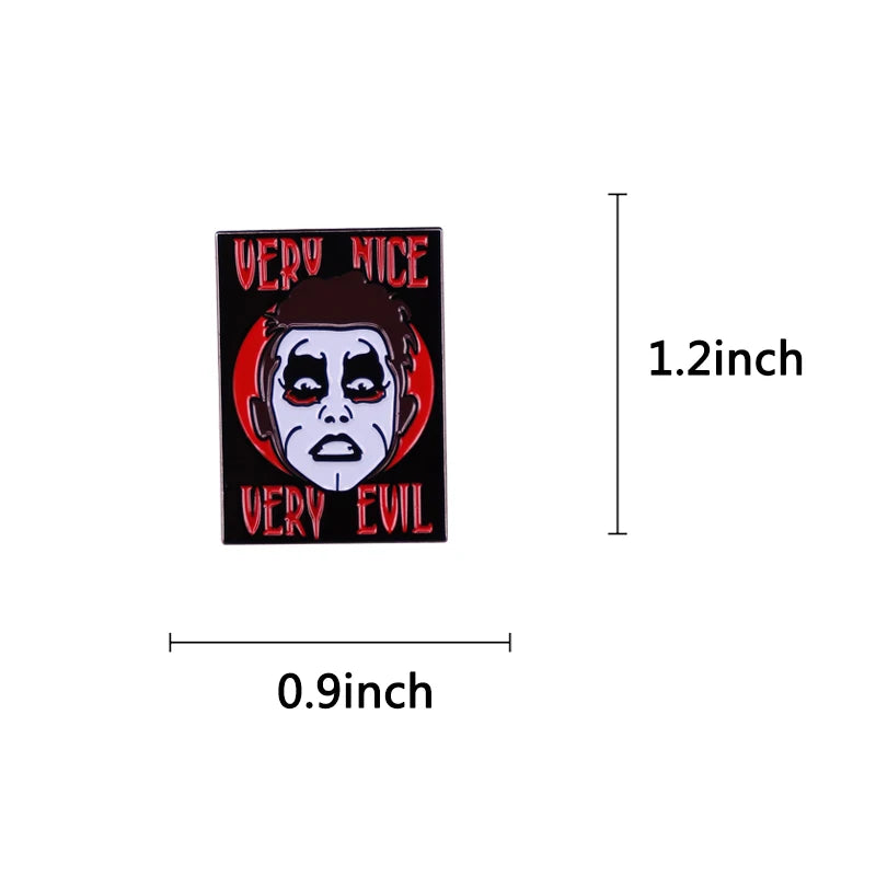 Very Nice Very Evil Wrestler Danhausen Enamel Pin Badge Brooch It's Not Just Evil It's Very Evil